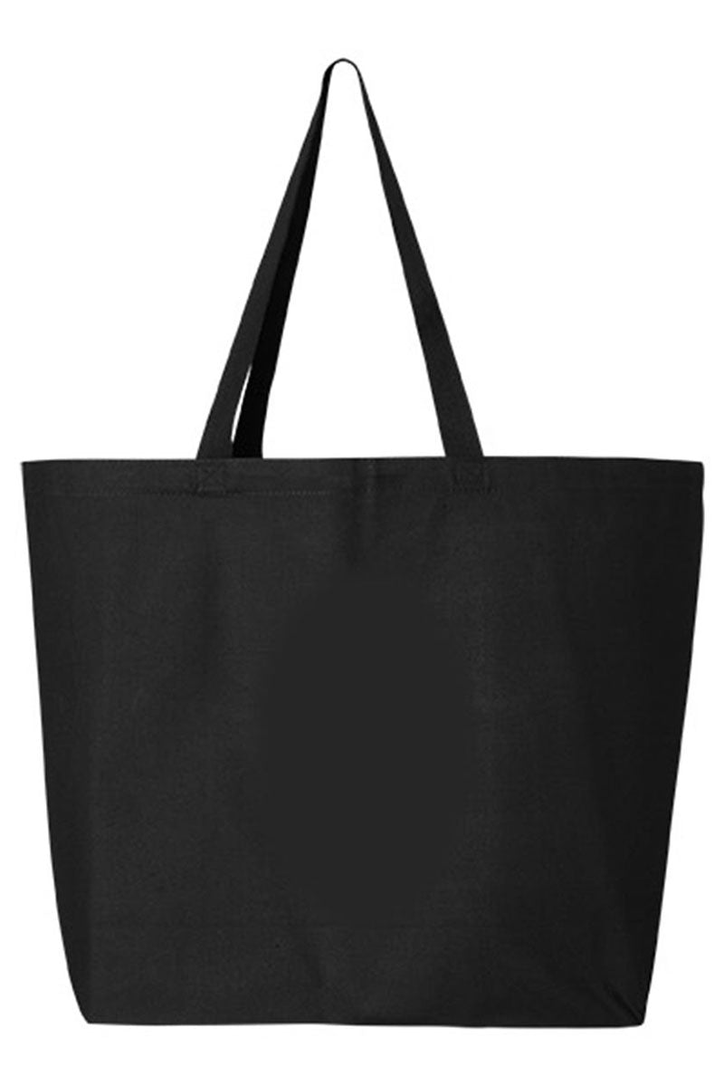Bow Teacher Doodle Canvas Jumbo Tote