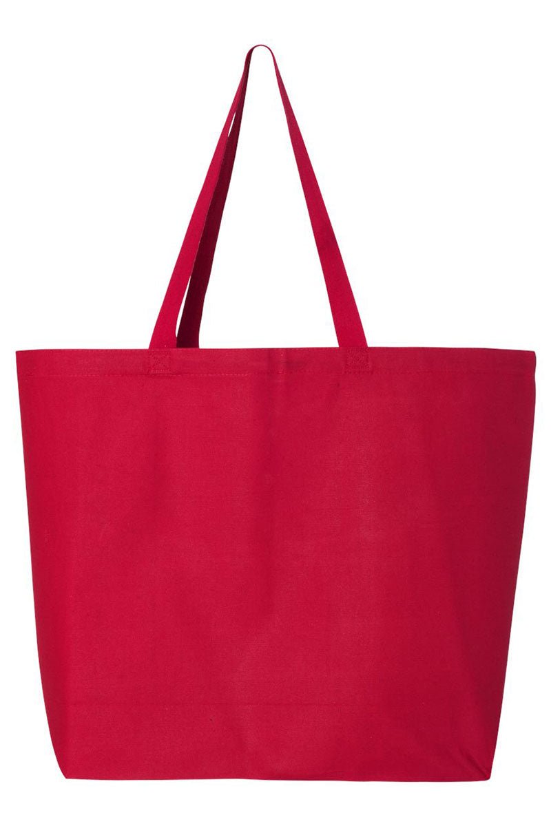 Stacked Holly Merry Christmas Tree Canvas Jumbo Tote