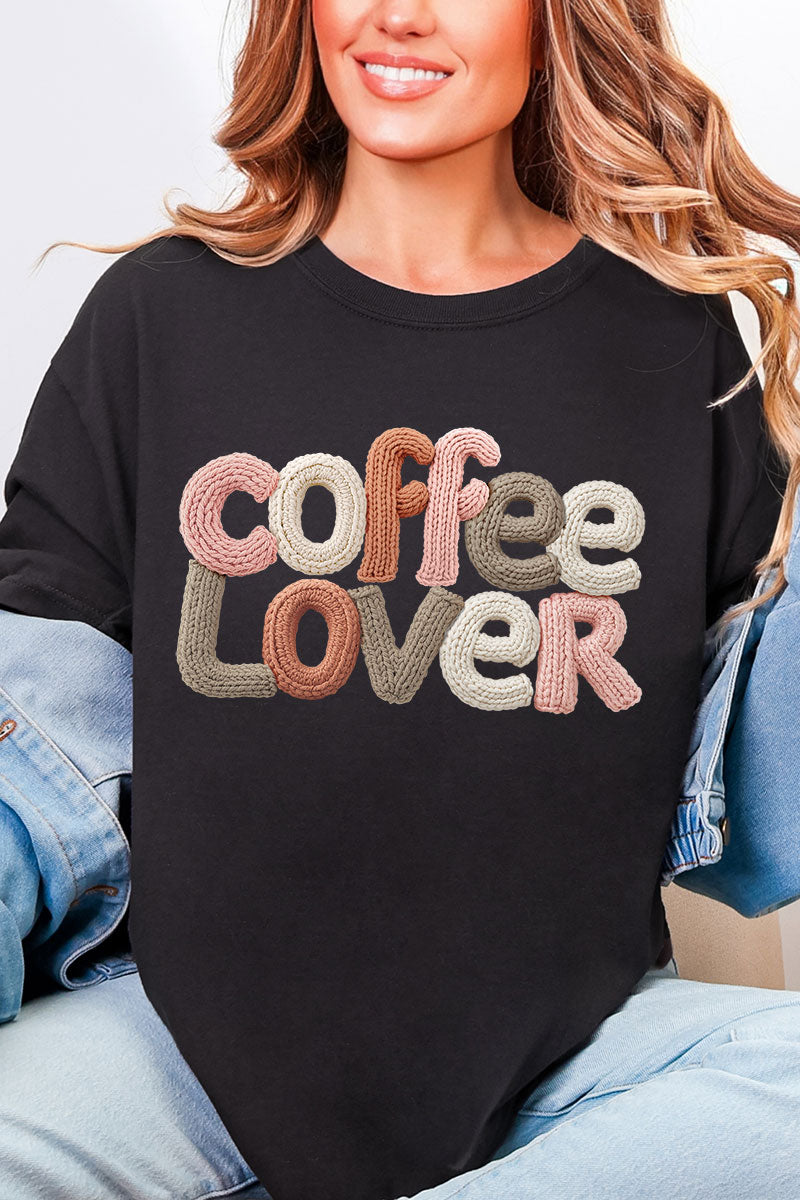 Faux Yarn Coffee Lover Comfort Colors Adult Ring-Spun Cotton Tee