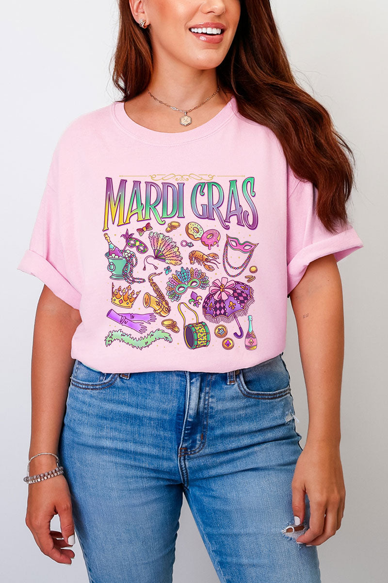 Beads, Bows, and Bourbon St Comfort Colors Adult Ring-Spun Cotton Tee