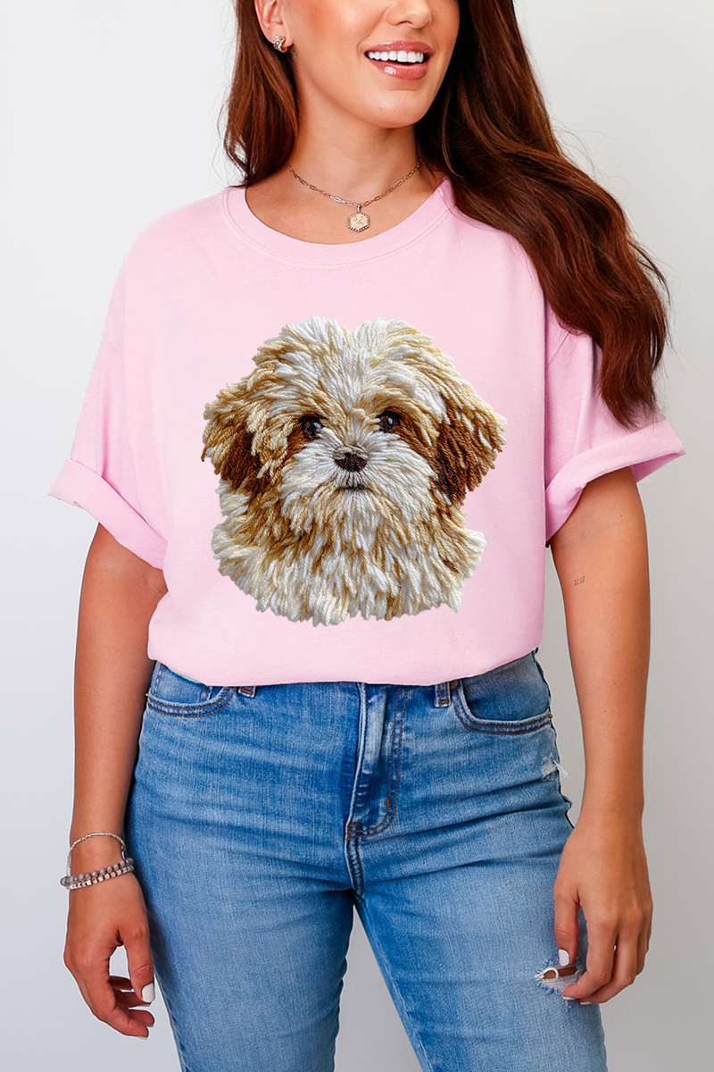 Faux Yarn Shih Tzu Comfort Colors Adult Ring-Spun Cotton Tee