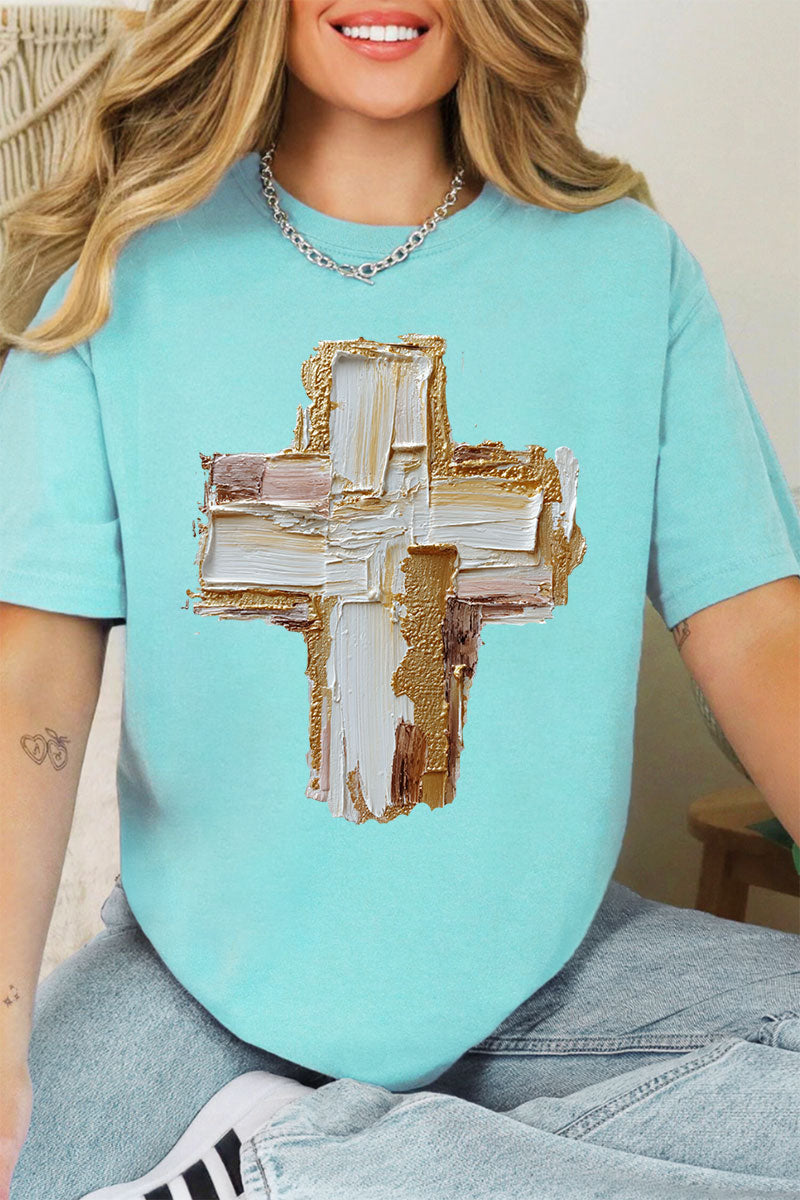 The Painted Gilded Cross Comfort Colors Adult Ring-Spun Cotton Tee