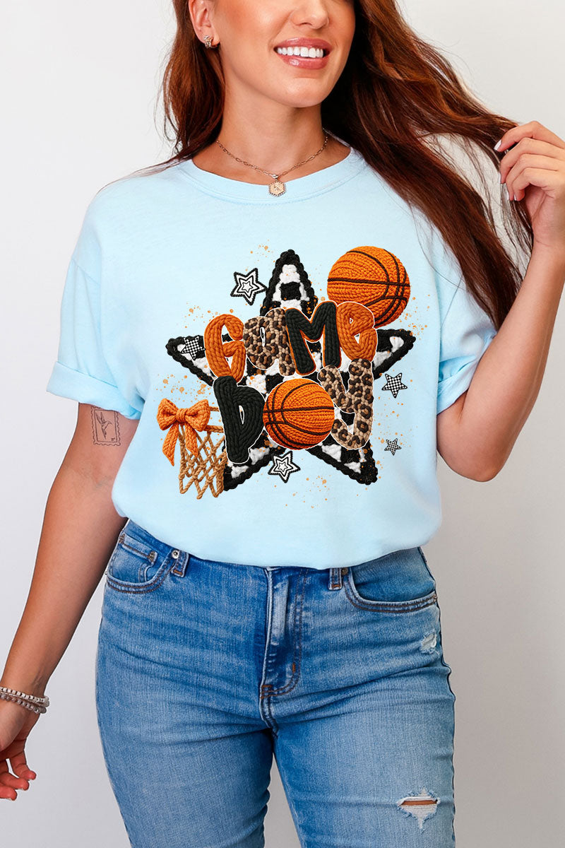 Faux Yarn Basketball Game Day Comfort Colors Adult Ring-Spun Cotton Tee