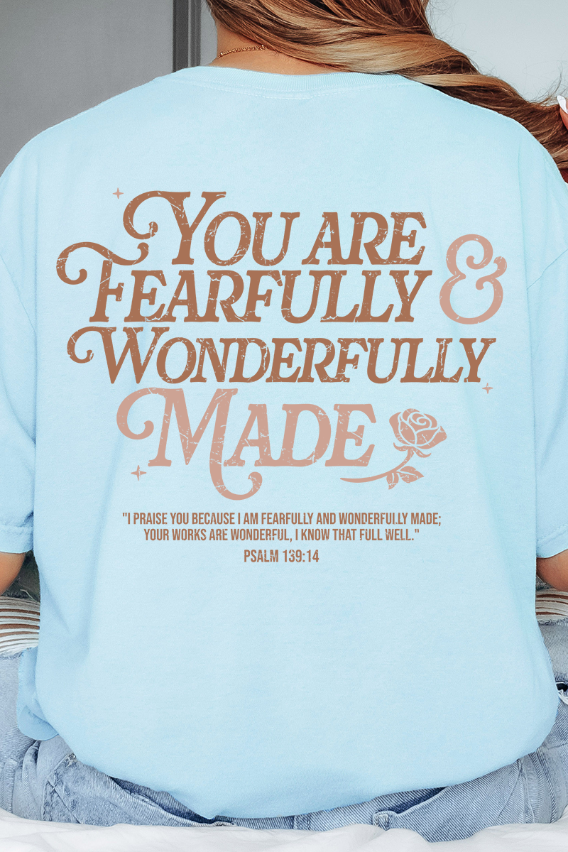 Wonderfully Made Front & Back Comfort Colors Adult Ring-Spun Cotton Tee