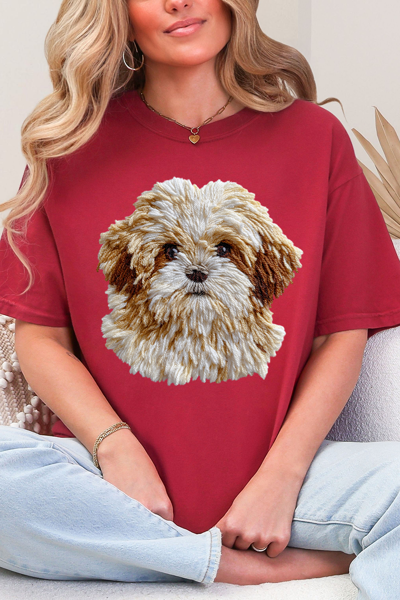 Faux Yarn Shih Tzu Comfort Colors Adult Ring-Spun Cotton Tee