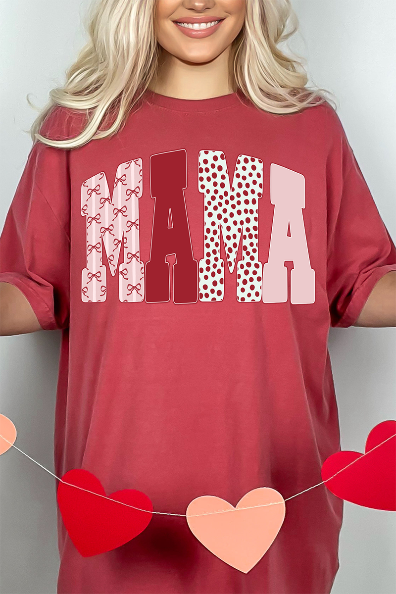 Blush And Bows Mama Comfort Colors Adult Ring-Spun Cotton Tee