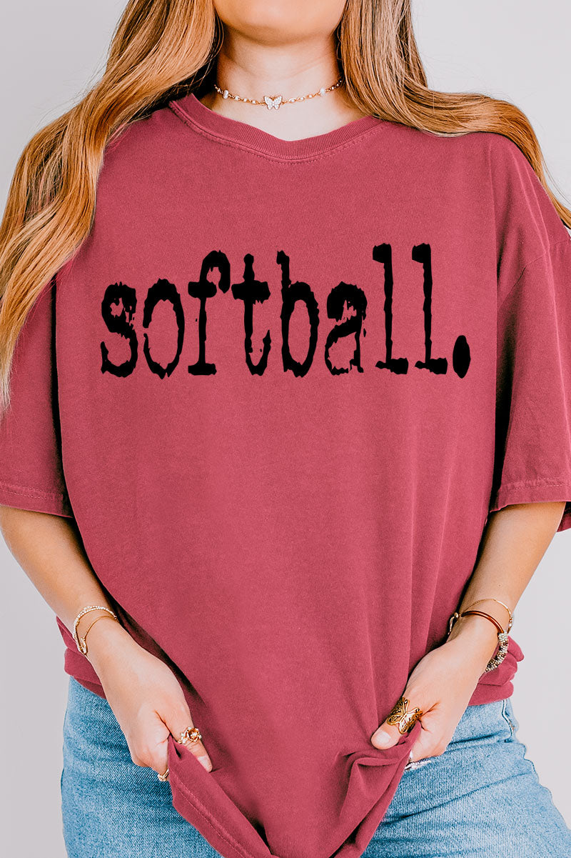 Distressed Softball. Comfort Colors Adult Ring-Spun Cotton Tee