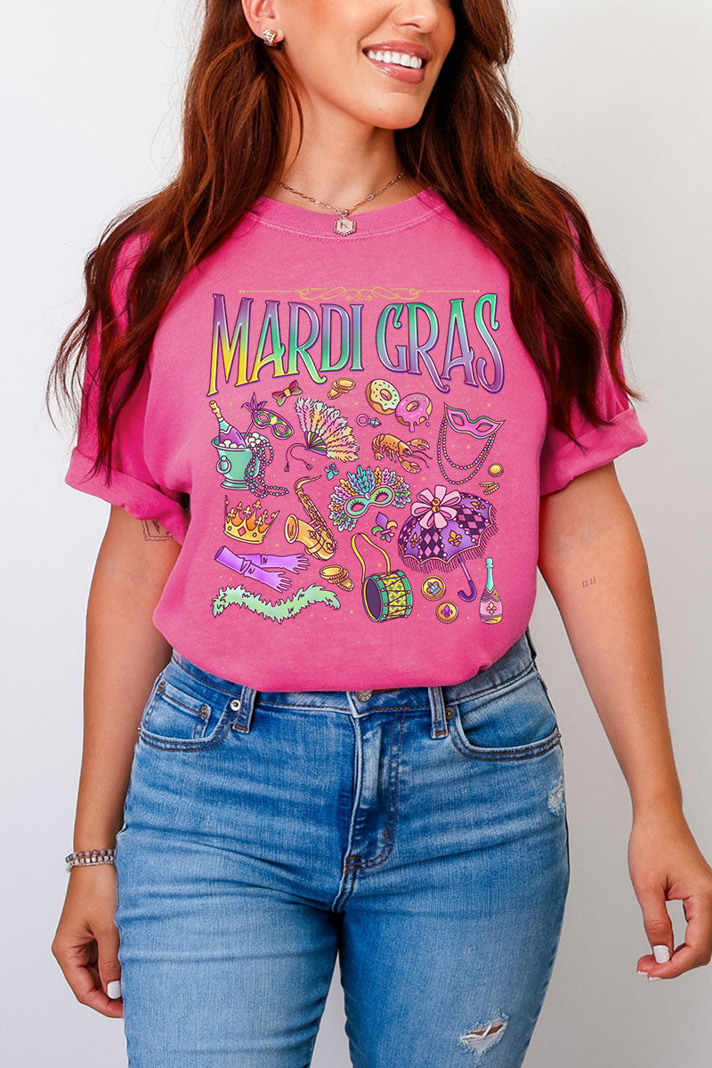 Beads, Bows, and Bourbon St Comfort Colors Adult Ring-Spun Cotton Tee