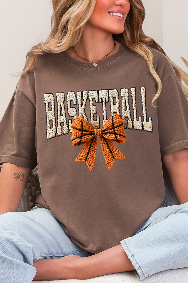 Faux Yarn Basketball Coquette Comfort Colors Adult Ring-Spun Cotton Tee