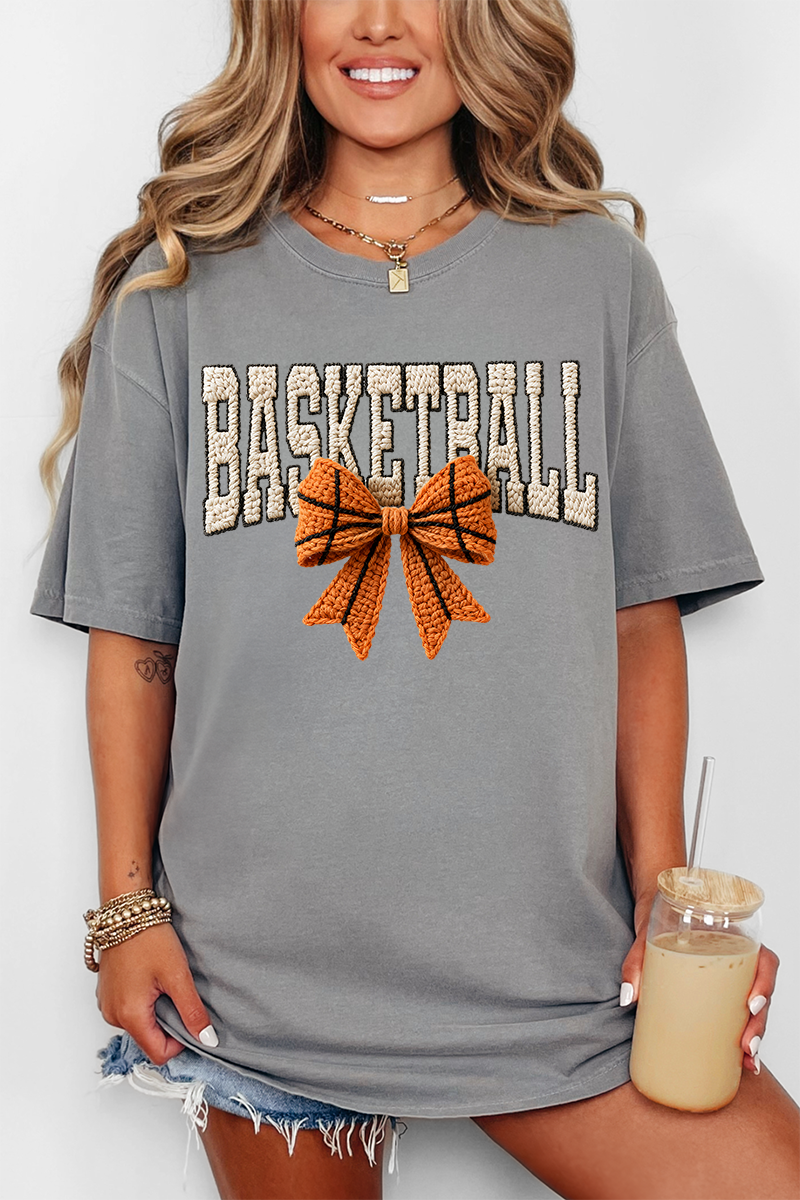 Faux Yarn Basketball Coquette Comfort Colors Adult Ring-Spun Cotton Tee