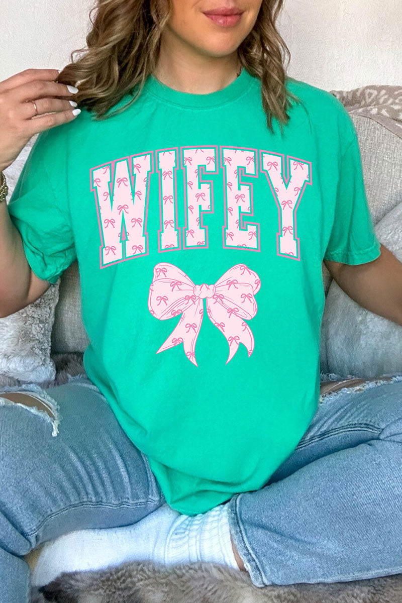 Pink Wifey Coquette Comfort Colors Adult Ring-Spun Cotton Tee