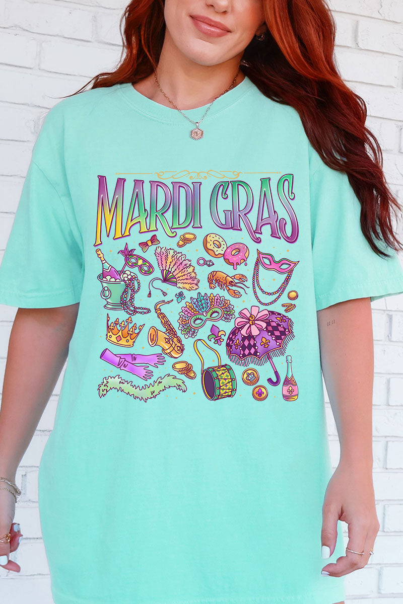 Beads, Bows, and Bourbon St Comfort Colors Adult Ring-Spun Cotton Tee