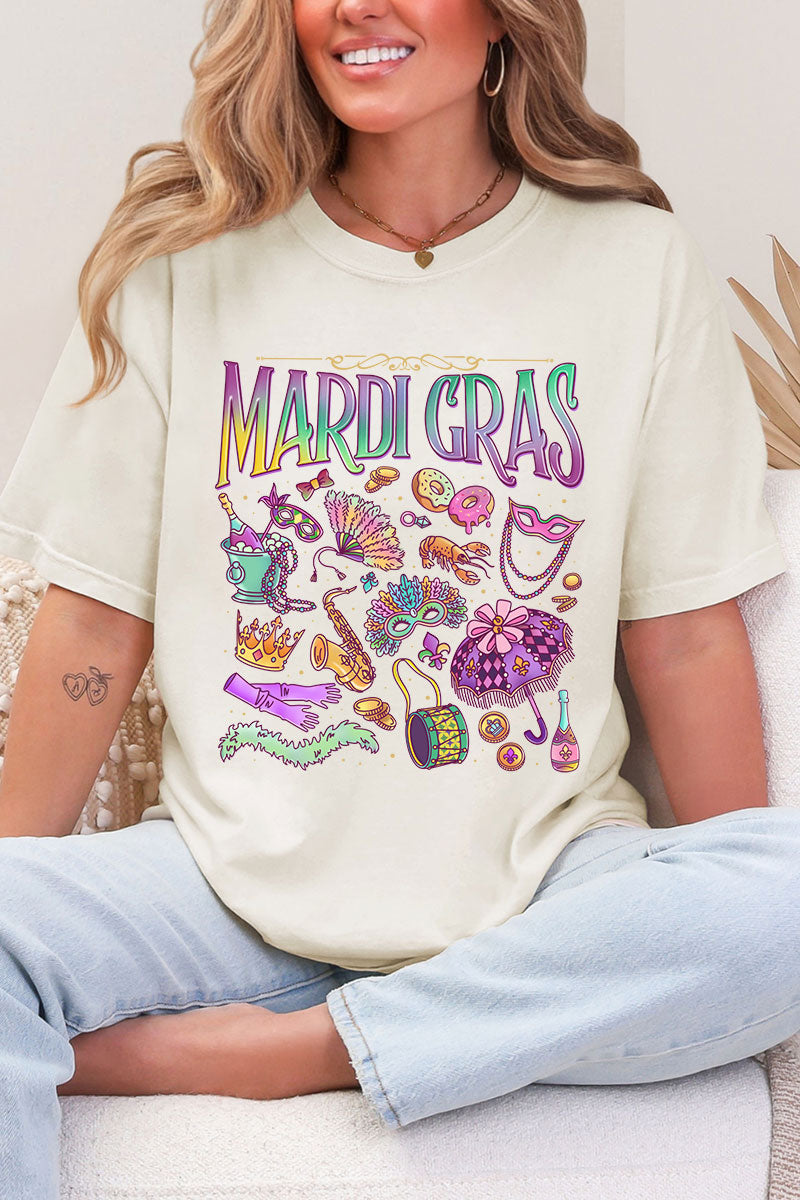 Beads, Bows, and Bourbon St Comfort Colors Adult Ring-Spun Cotton Tee