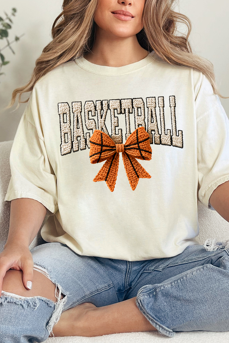 Faux Yarn Basketball Coquette Comfort Colors Adult Ring-Spun Cotton Tee
