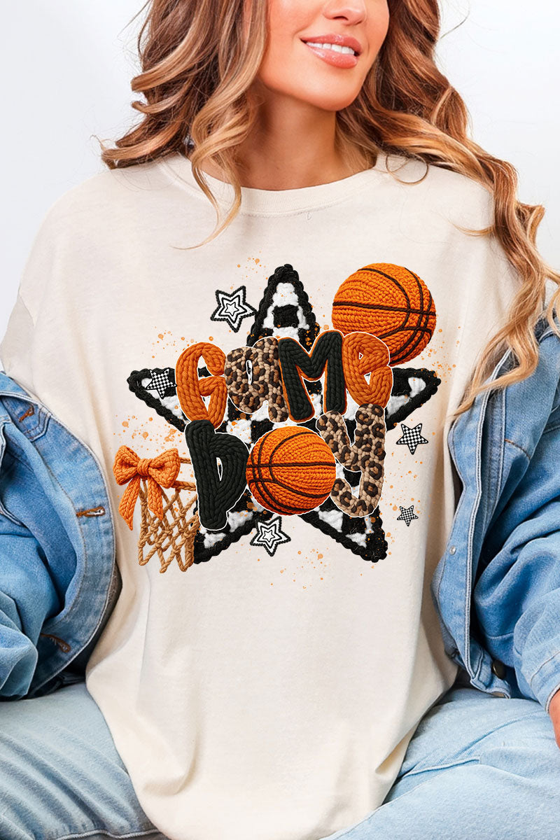 Faux Yarn Basketball Game Day Comfort Colors Adult Ring-Spun Cotton Tee