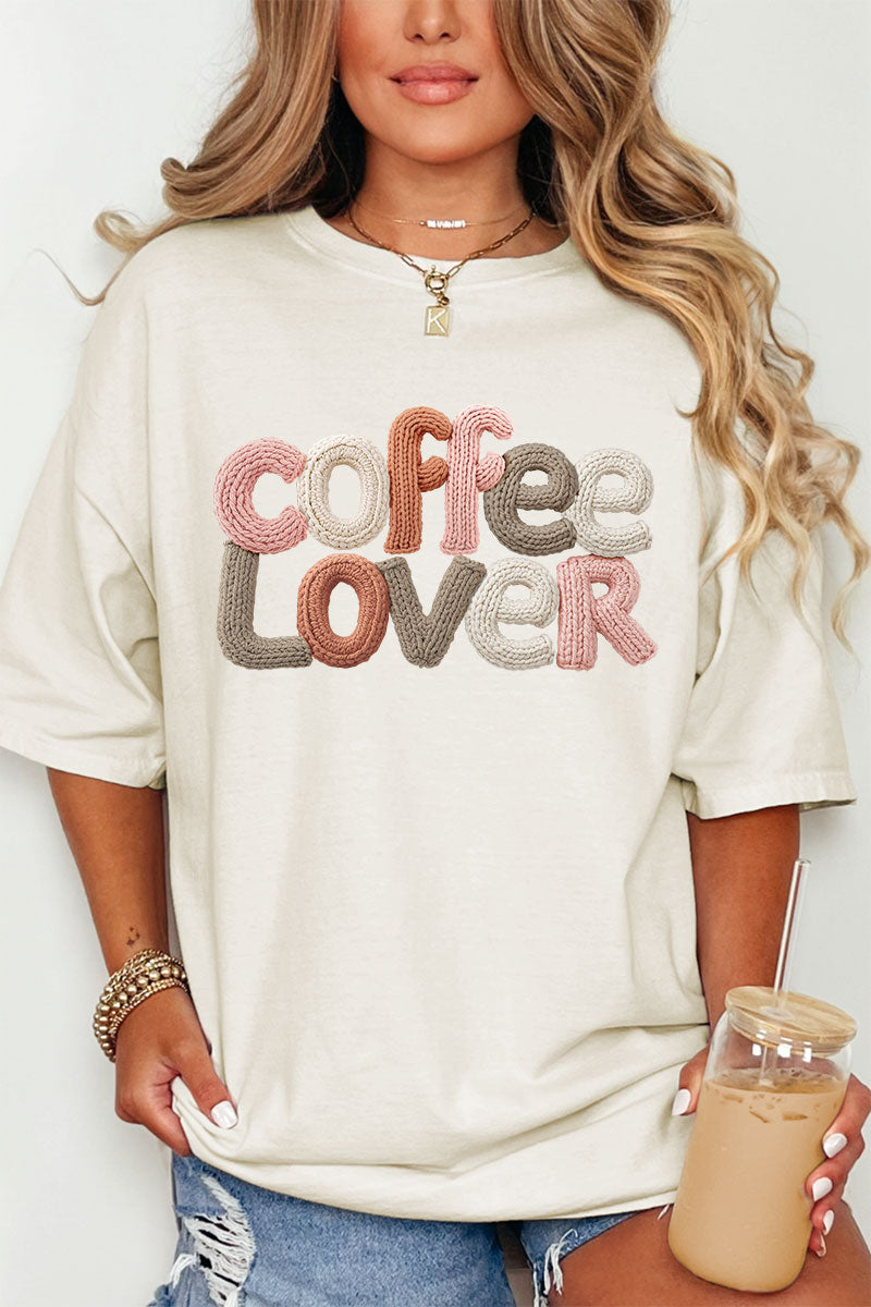 Faux Yarn Coffee Lover Comfort Colors Adult Ring-Spun Cotton Tee