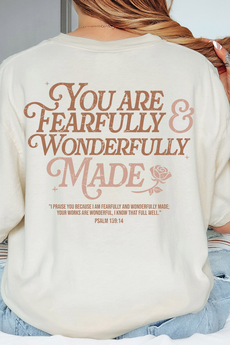 Wonderfully Made Front & Back Comfort Colors Adult Ring-Spun Cotton Tee