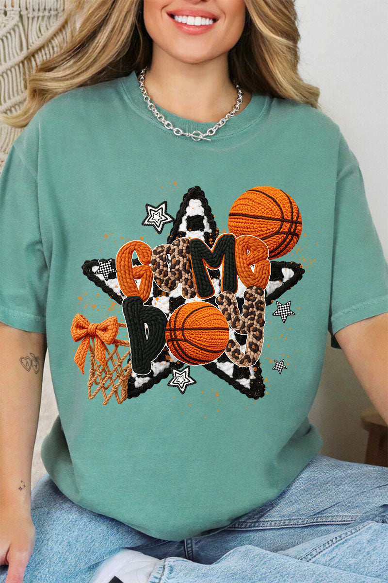 Faux Yarn Basketball Game Day Comfort Colors Adult Ring-Spun Cotton Tee
