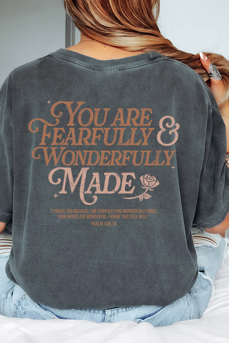 Wonderfully Made Front & Back Comfort Colors Adult Ring-Spun Cotton Tee