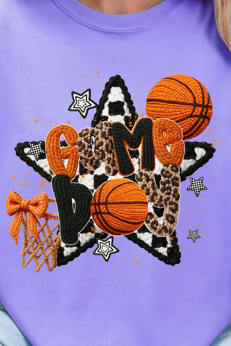 Faux Yarn Basketball Game Day Comfort Colors Adult Ring-Spun Cotton Tee
