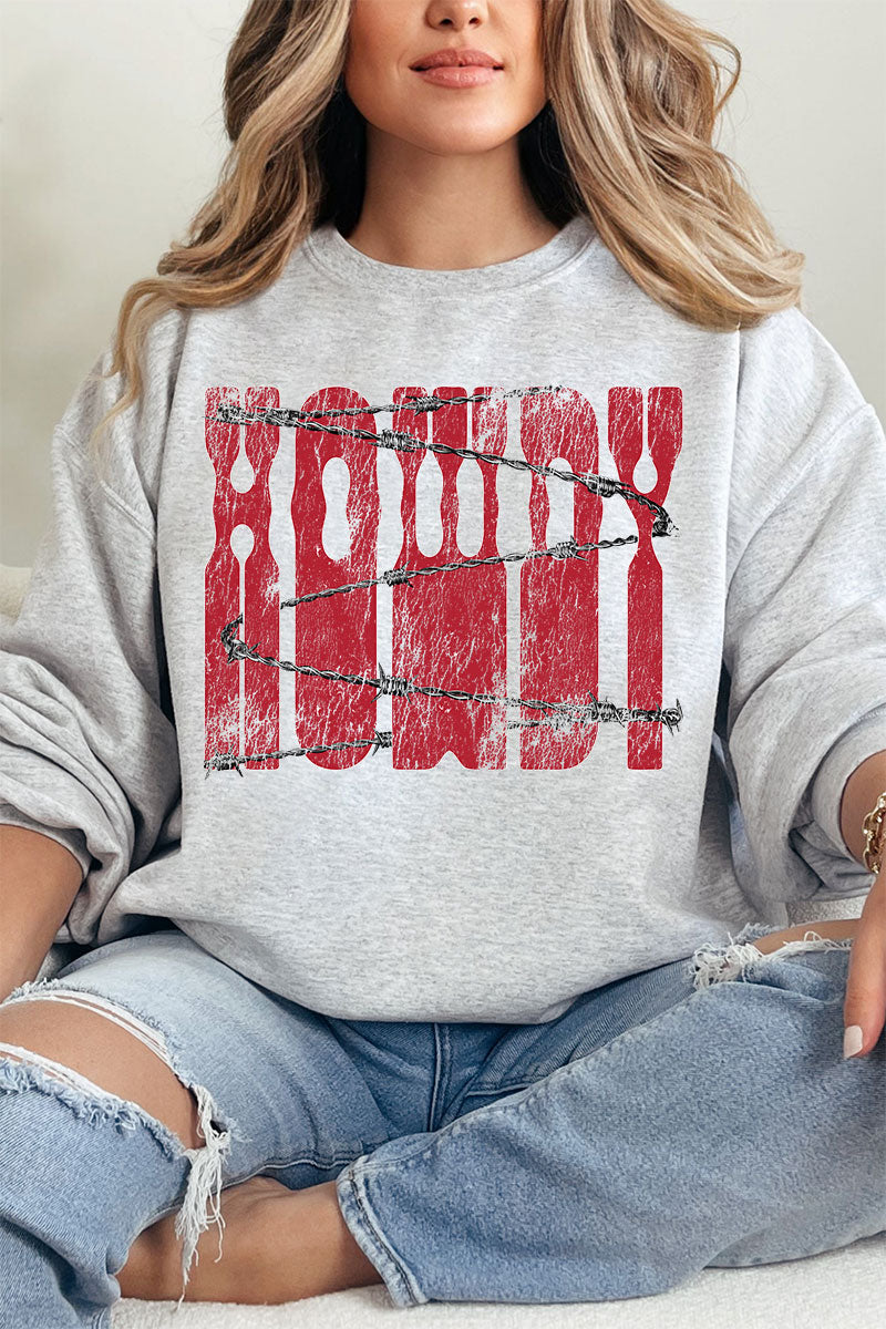 Barbed Wire Howdy Heavy Blend Crew Sweatshirt product image 3