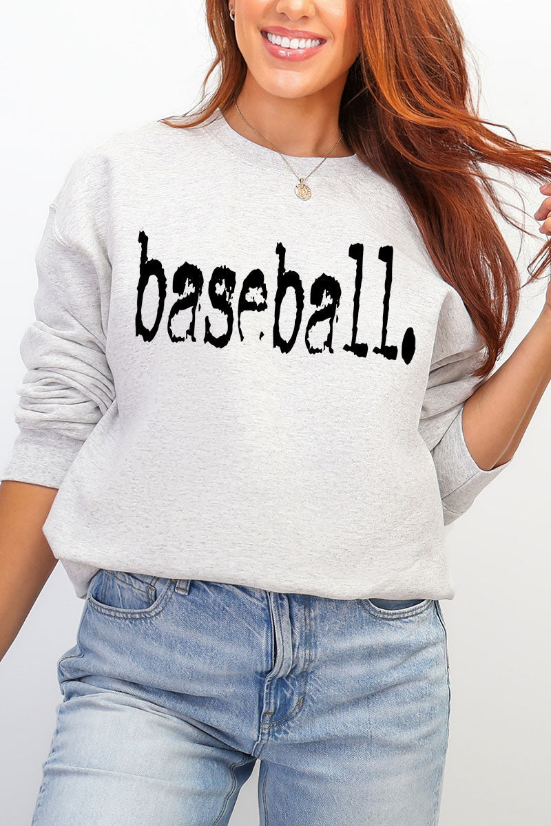 Distressed Baseball. Heavy Blend Crew Sweatshirt product image 3