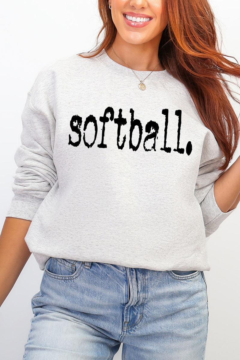 Distressed Softball. Heavy Blend Crew Sweatshirt product image 3