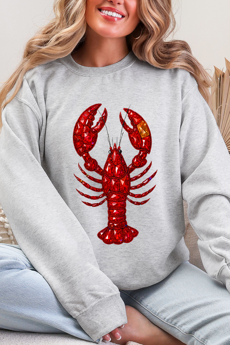 Faux Rhinestone Crawfish Heavy Blend Crew Sweatshirt product image 3