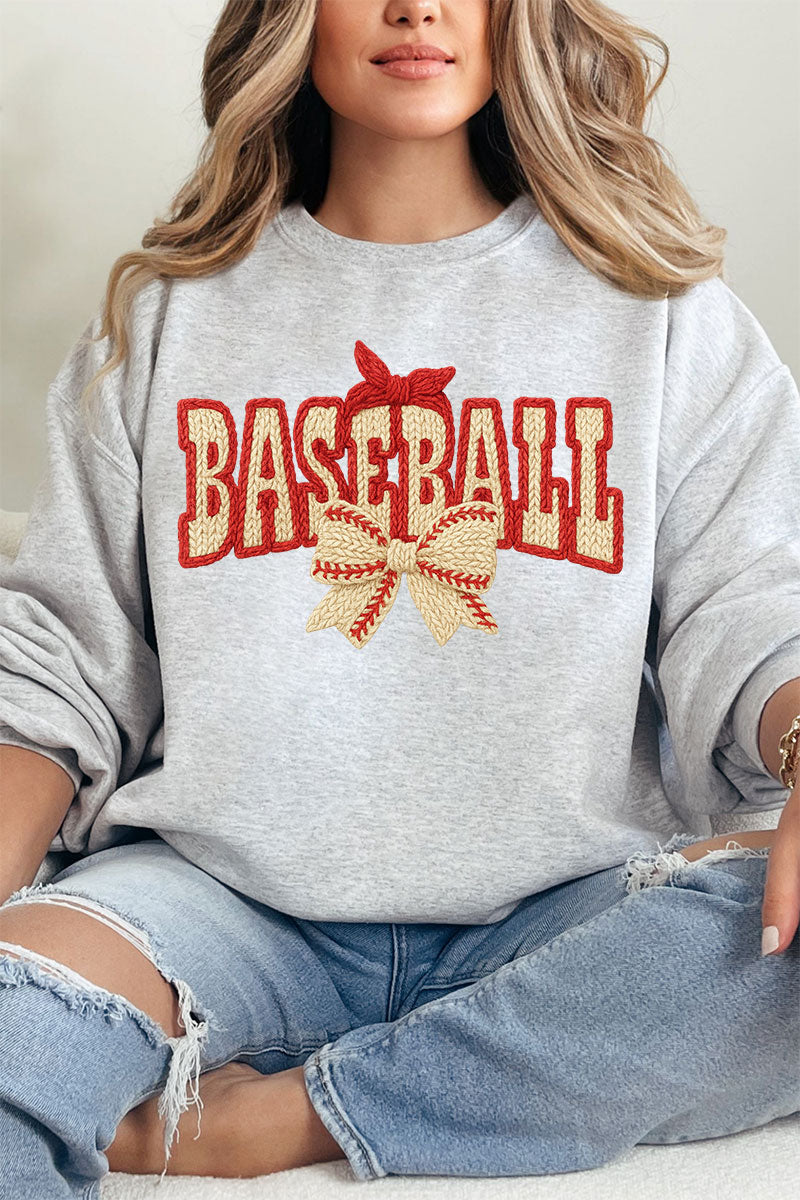 Faux Yarn Baseball Coquette Heavy Blend Crew Sweatshirt product image 3