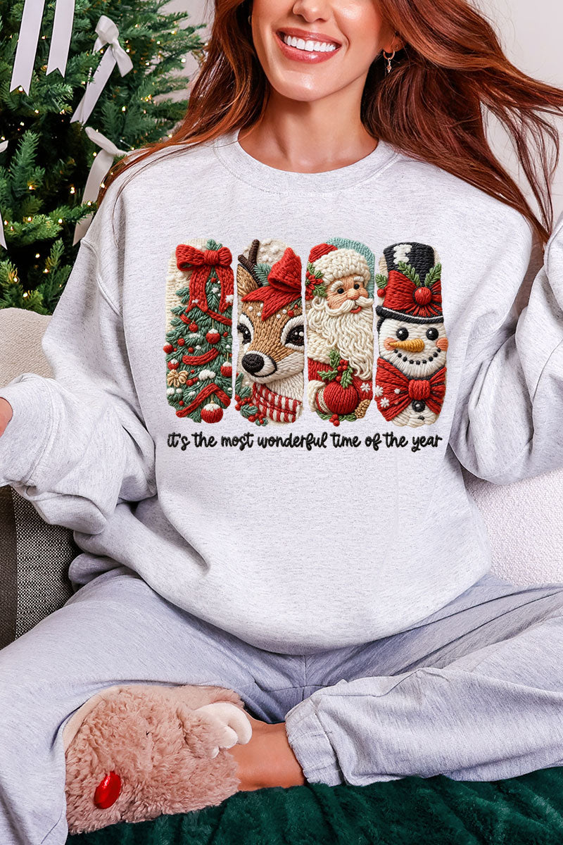 Faux Yarn Most Wonderful Time Heavy Blend Crew Sweatshirt product image 3