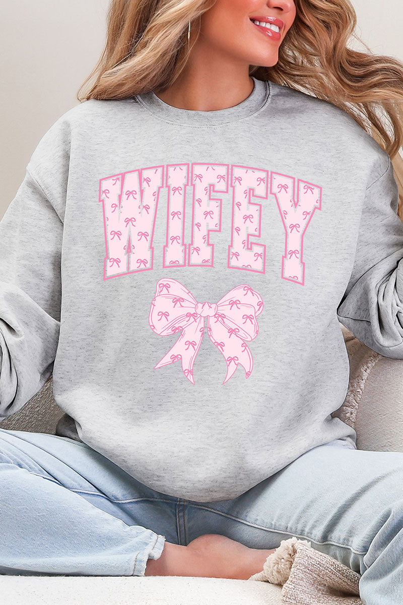 Pink Wifey Coquette Heavy Blend Crew Sweatshirt product image 1