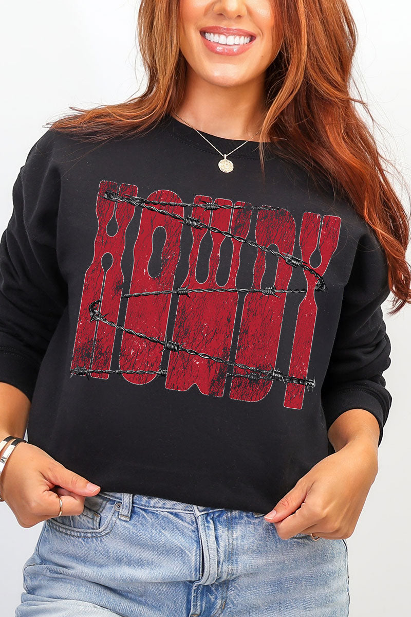 Barbed Wire Howdy Heavy Blend Crew Sweatshirt product image 4