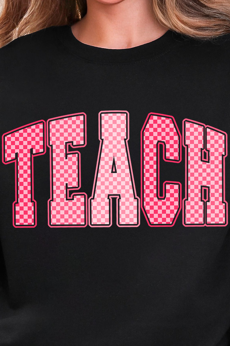 Checkered Teach Heavy Blend Crew Sweatshirt product image 2