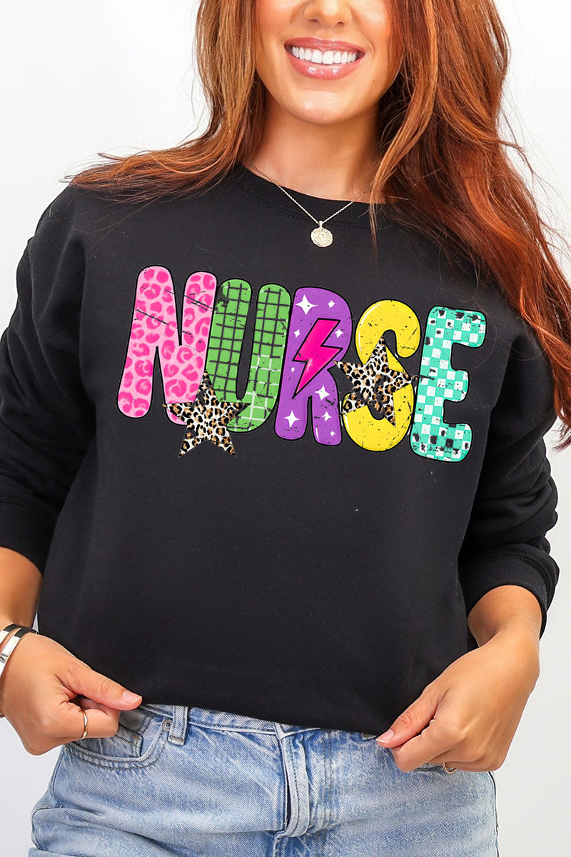 Distressed Retro Nurse Heavy Blend Crew Sweatshirt product image 3