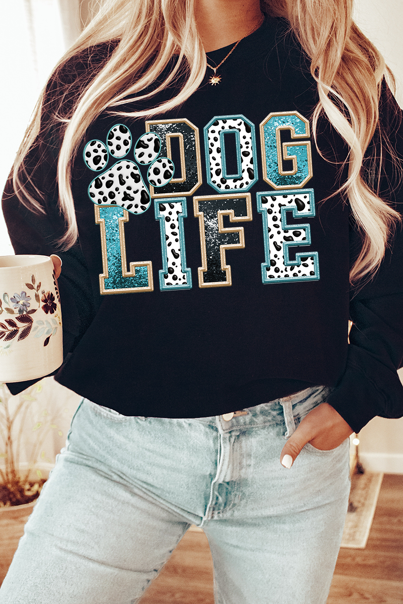 Dog Life Faux Glitter Heavy Blend Crew Sweatshirt product image 3