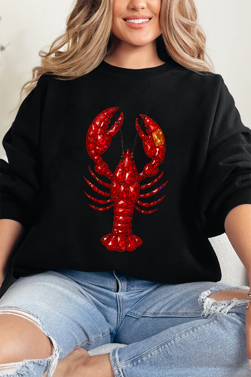 Faux Rhinestone Crawfish Heavy Blend Crew Sweatshirt product image 4