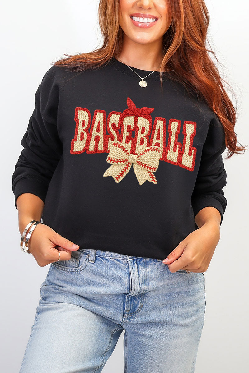 Faux Yarn Baseball Coquette Heavy Blend Crew Sweatshirt product image 4