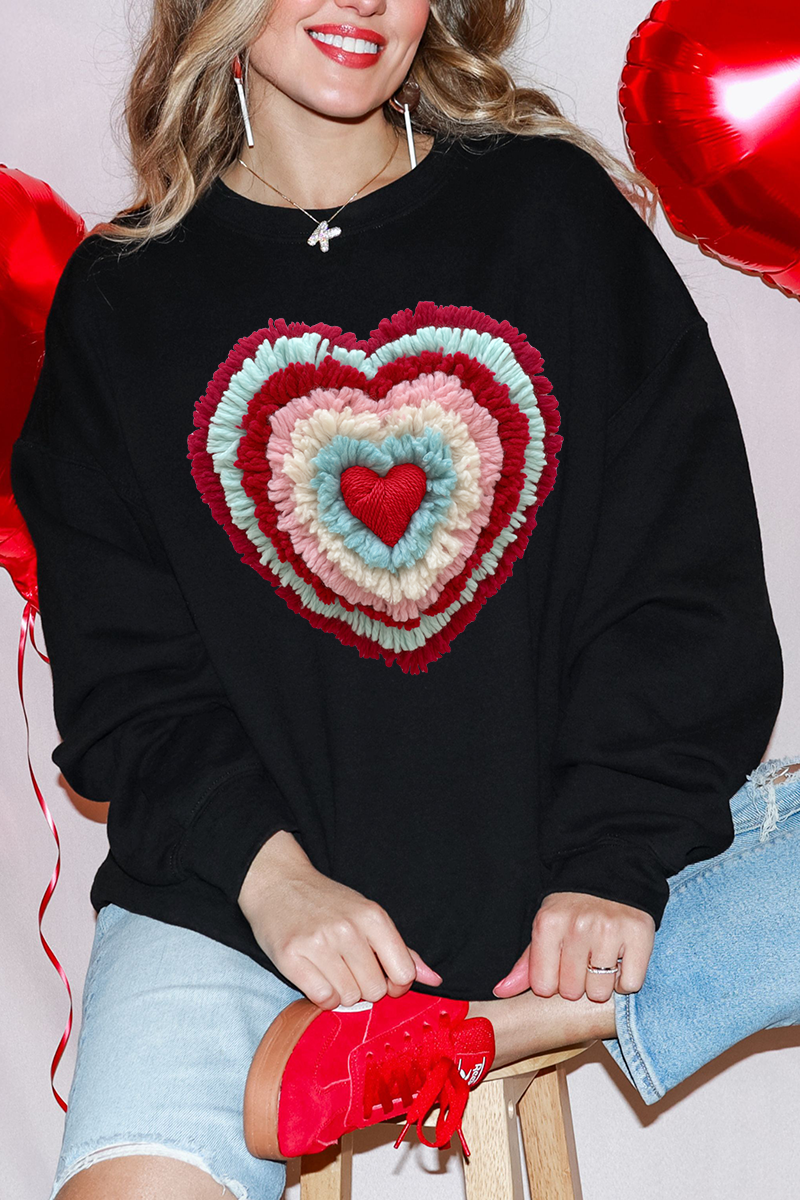 Faux Yarn Heart Collection Heavy Blend Crew Sweatshirt product image 3