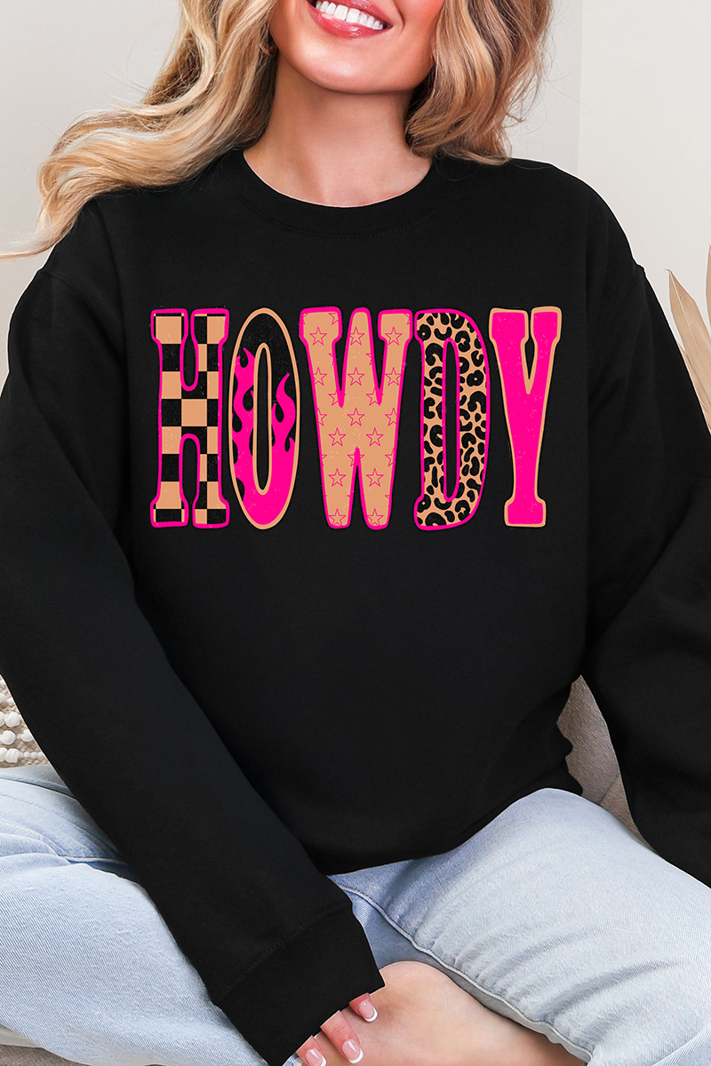 Pink Heat Howdy Heavy Blend Crew Sweatshirt product image 3