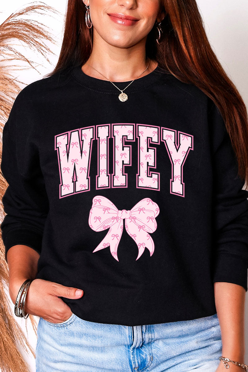 Pink Wifey Coquette Heavy Blend Crew Sweatshirt product image 3