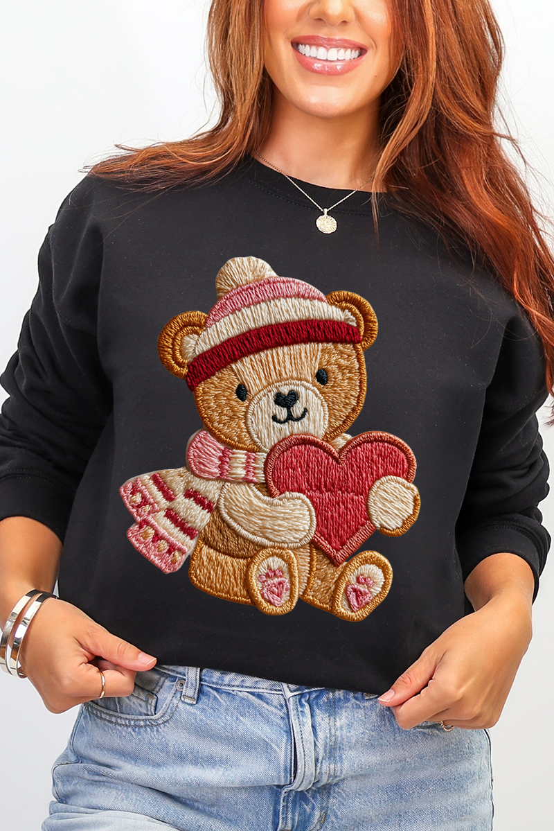 Teddy's Threaded Heart Heavy Blend Crew Sweatshirt product image 3