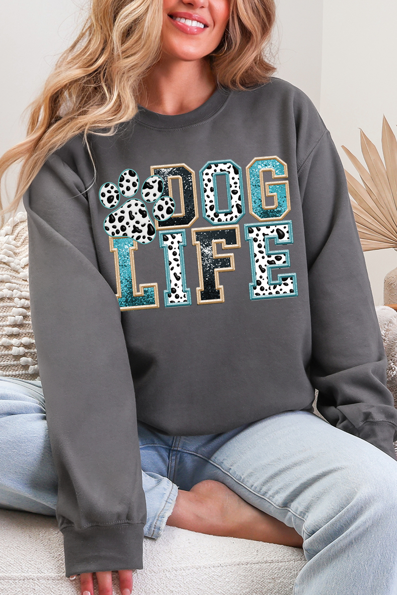 Dog Life Faux Glitter Heavy Blend Crew Sweatshirt product image 4