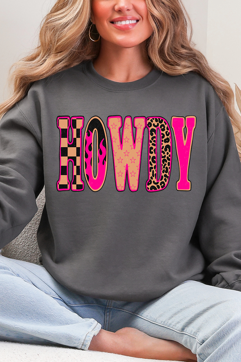 Pink Heat Howdy Heavy Blend Crew Sweatshirt product image 4