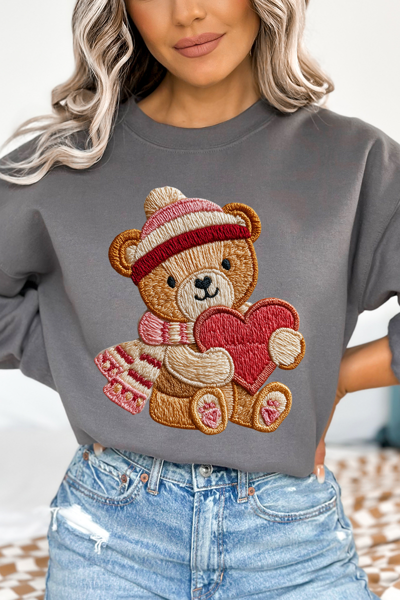 Teddy's Threaded Heart Heavy Blend Crew Sweatshirt product image 4