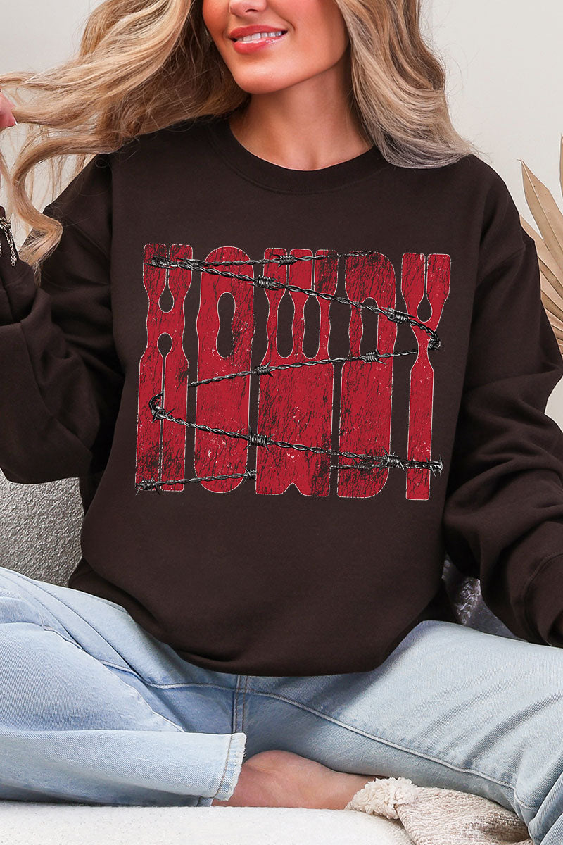 Barbed Wire Howdy Heavy Blend Crew Sweatshirt product image 5
