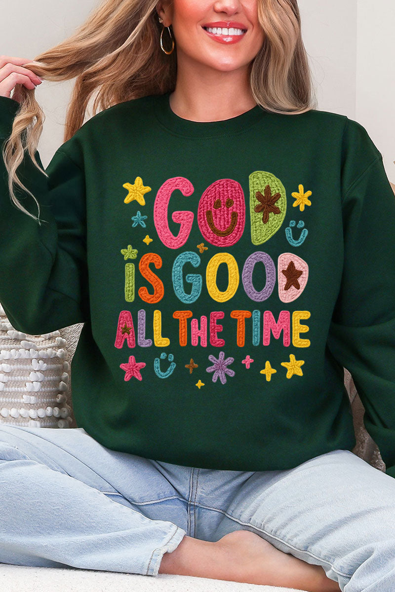 Faux Yarn God Is Good Heavy Blend Crew Sweatshirt product image 1