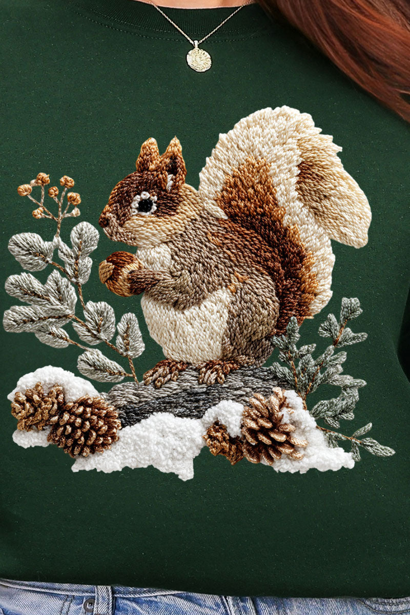 Faux Yarn Winter Squirrel Heavy Blend Crew Sweatshirt product image 2