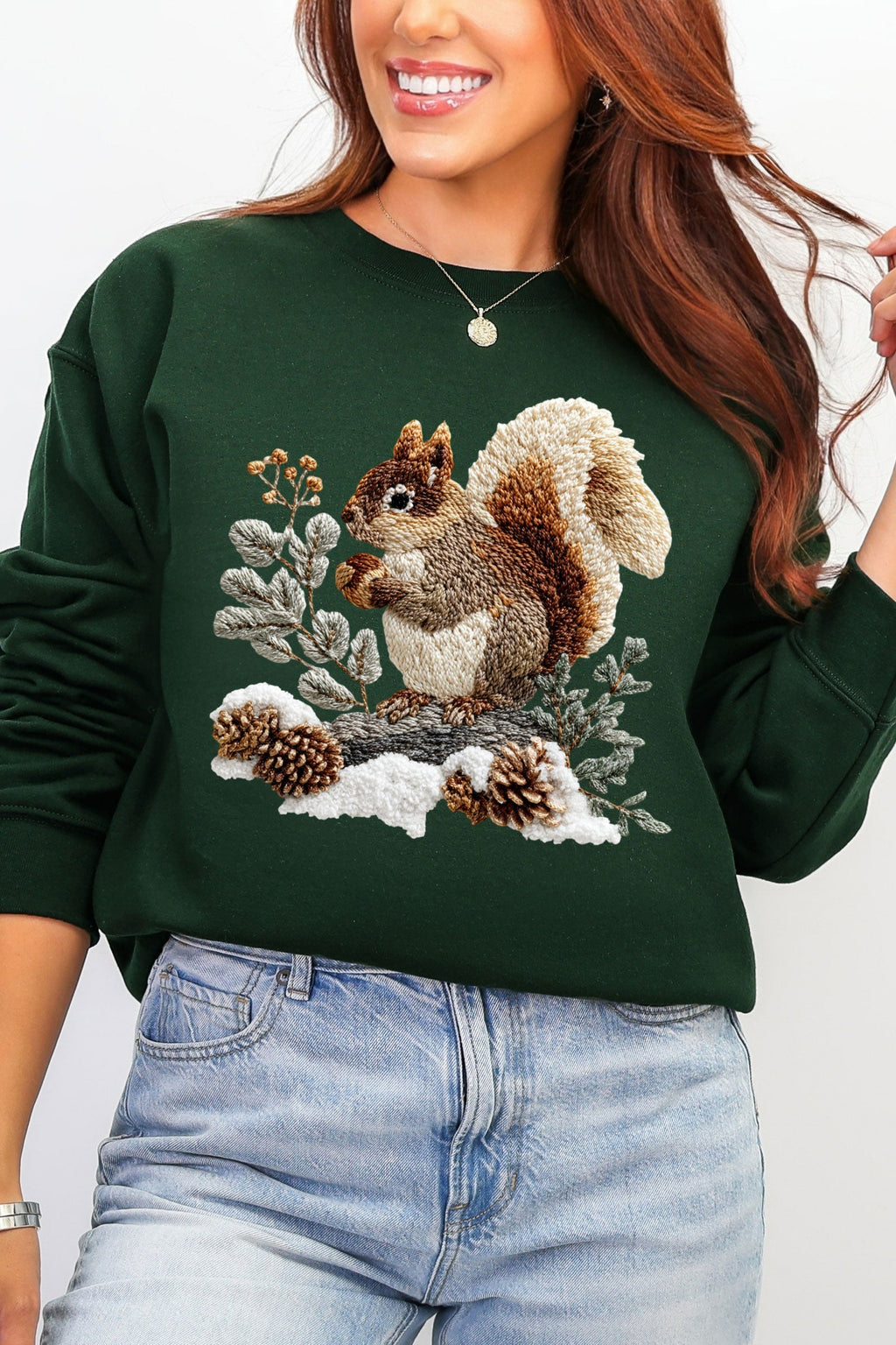 Faux Yarn Winter Squirrel Heavy Blend Crew Sweatshirt product image 1