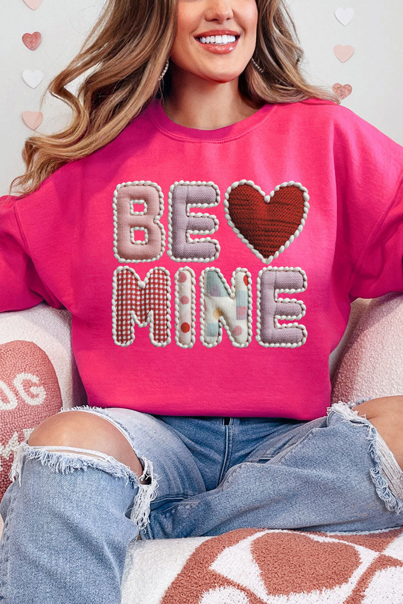 Be Mine Faux Yarn Heavy Blend Crew Sweatshirt product image 4