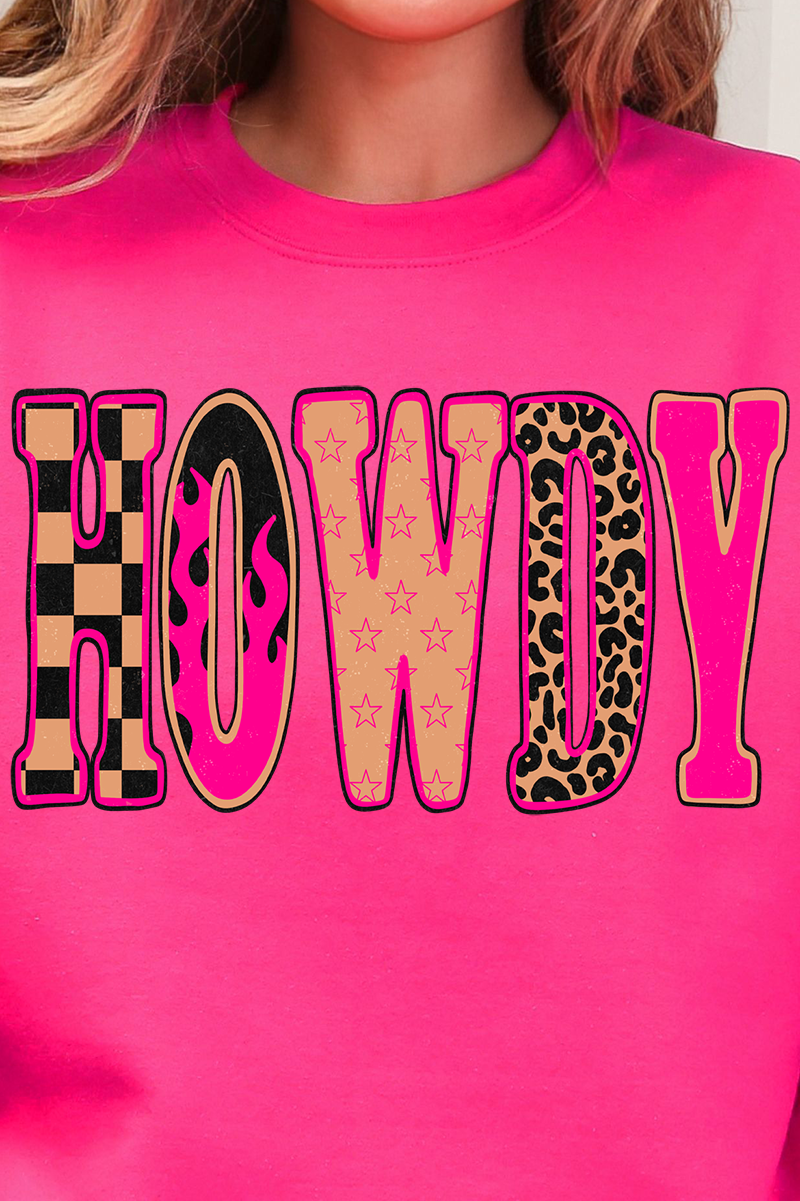 Pink Heat Howdy Heavy Blend Crew Sweatshirt product image 2